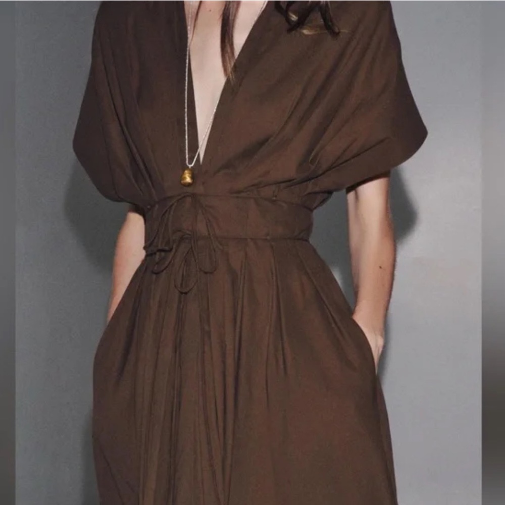 Zara NWT pleated midi dress 9479/249 - Picture 7 of 10